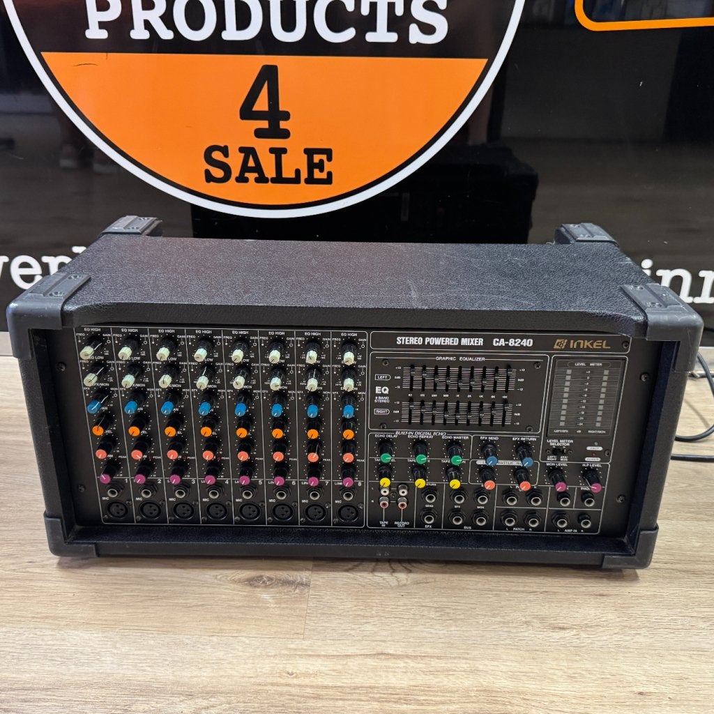 Inkel Stereo Powered Mixer CA-8240 | Nette staat!, Flex Ltd., Zo goed als nieuw, https://flex.com/contact-us, Nobelstraat 10, 5807 GA Oostrum LB, Limburg, Nederland