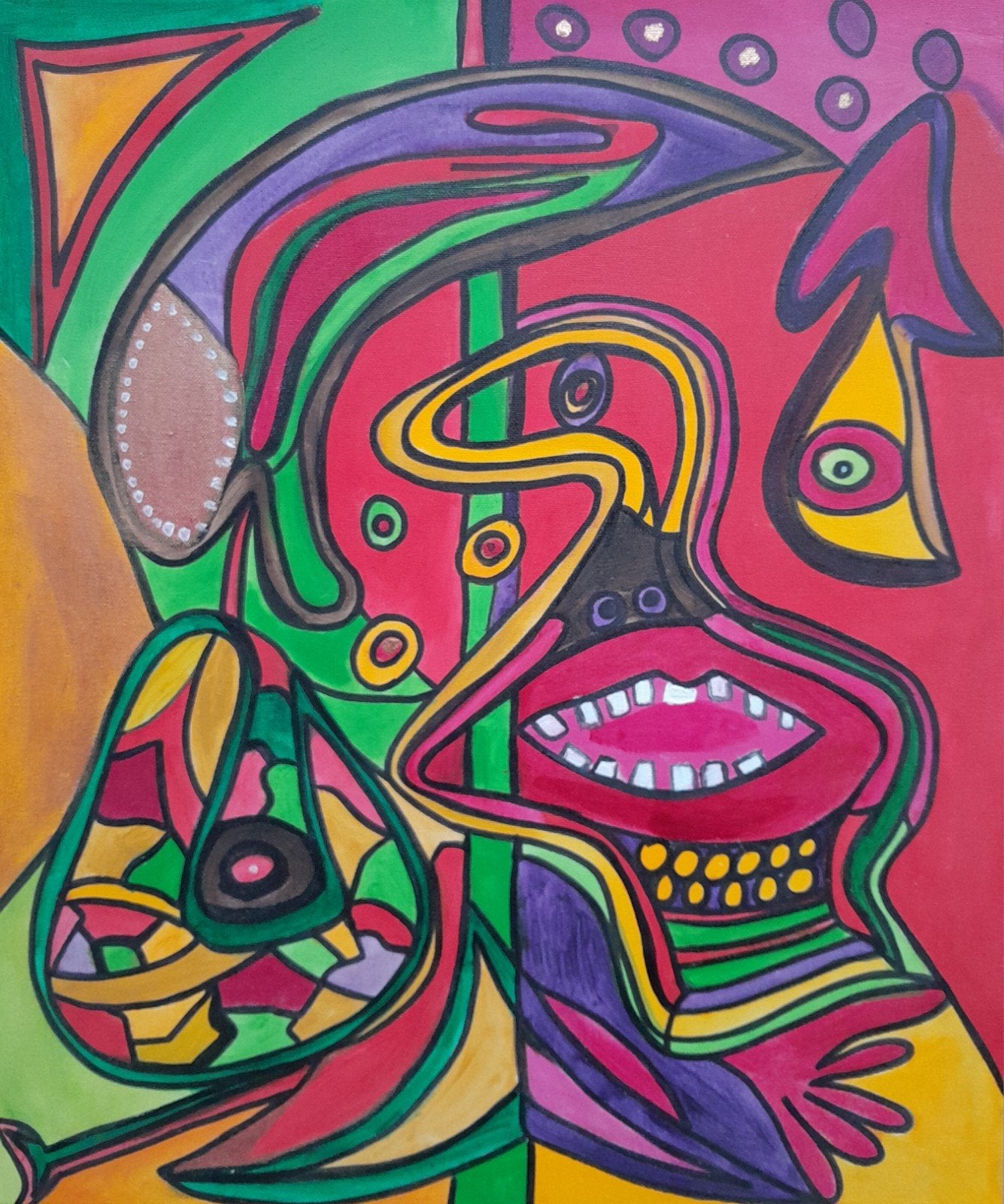 Schilderij "Snake", Ophalen of Verzenden