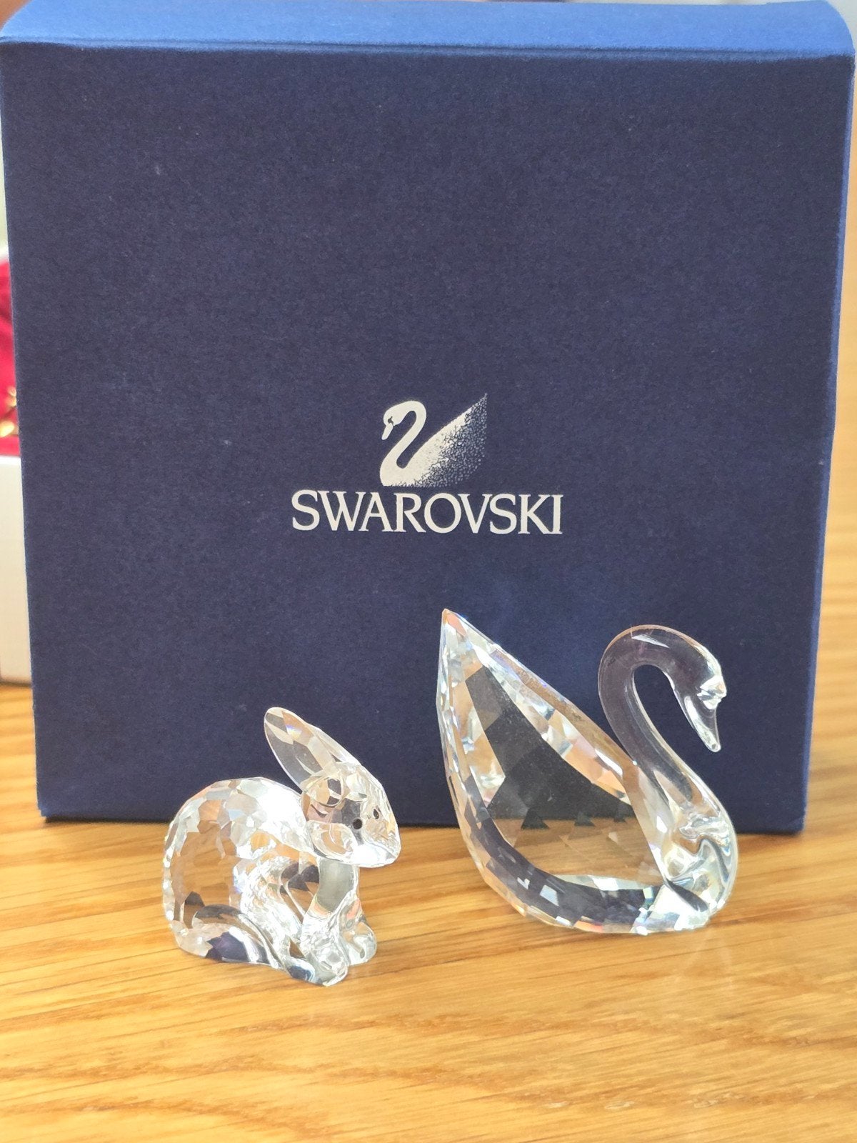 Swarovski Kristal Zwaan en Konijn - Zo goed als nieuw, Verzamelen, Swarovski, Ophalen of Verzenden, Zo goed als nieuw, Figuurtje