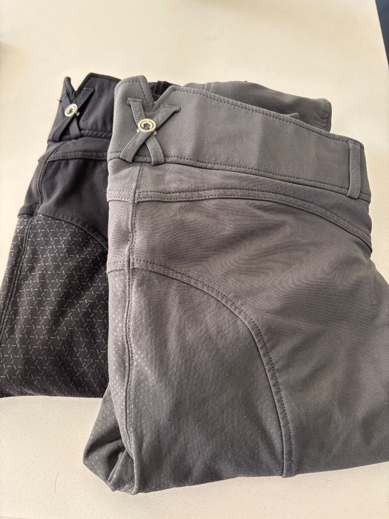 Montar rijbroek mt44 grijs en zwart, Dieren en Toebehoren, Paardrijkleding, Sierdetails, Dressuur, Grijs, Dames