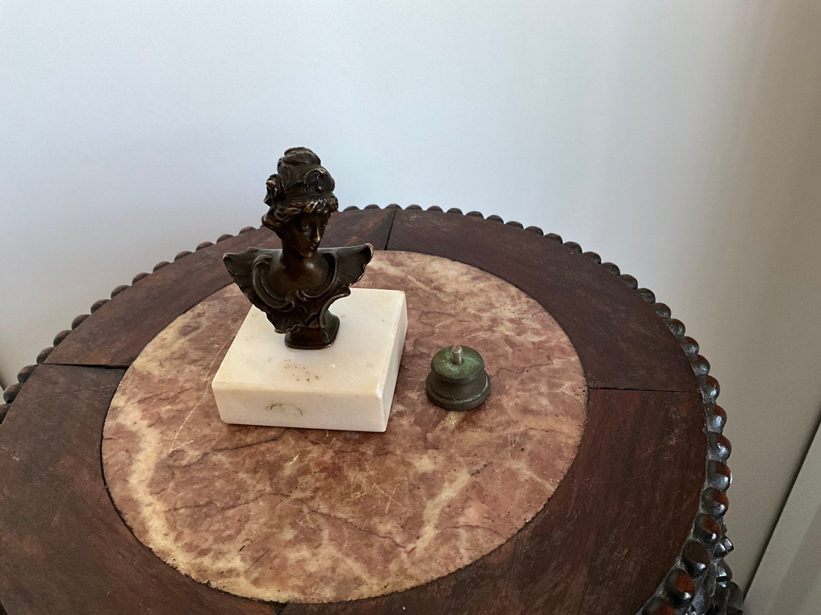 Antiek bronzen buste beeldje, Antiek en Kunst, Ophalen of Verzenden