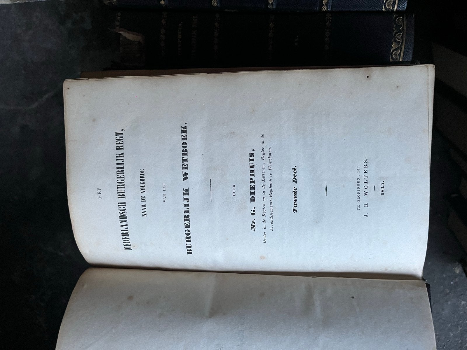 Het Nederlandsch Burgerlijk Regt - Mr. G. Diephuis (1845), Antiek en Kunst, Ophalen