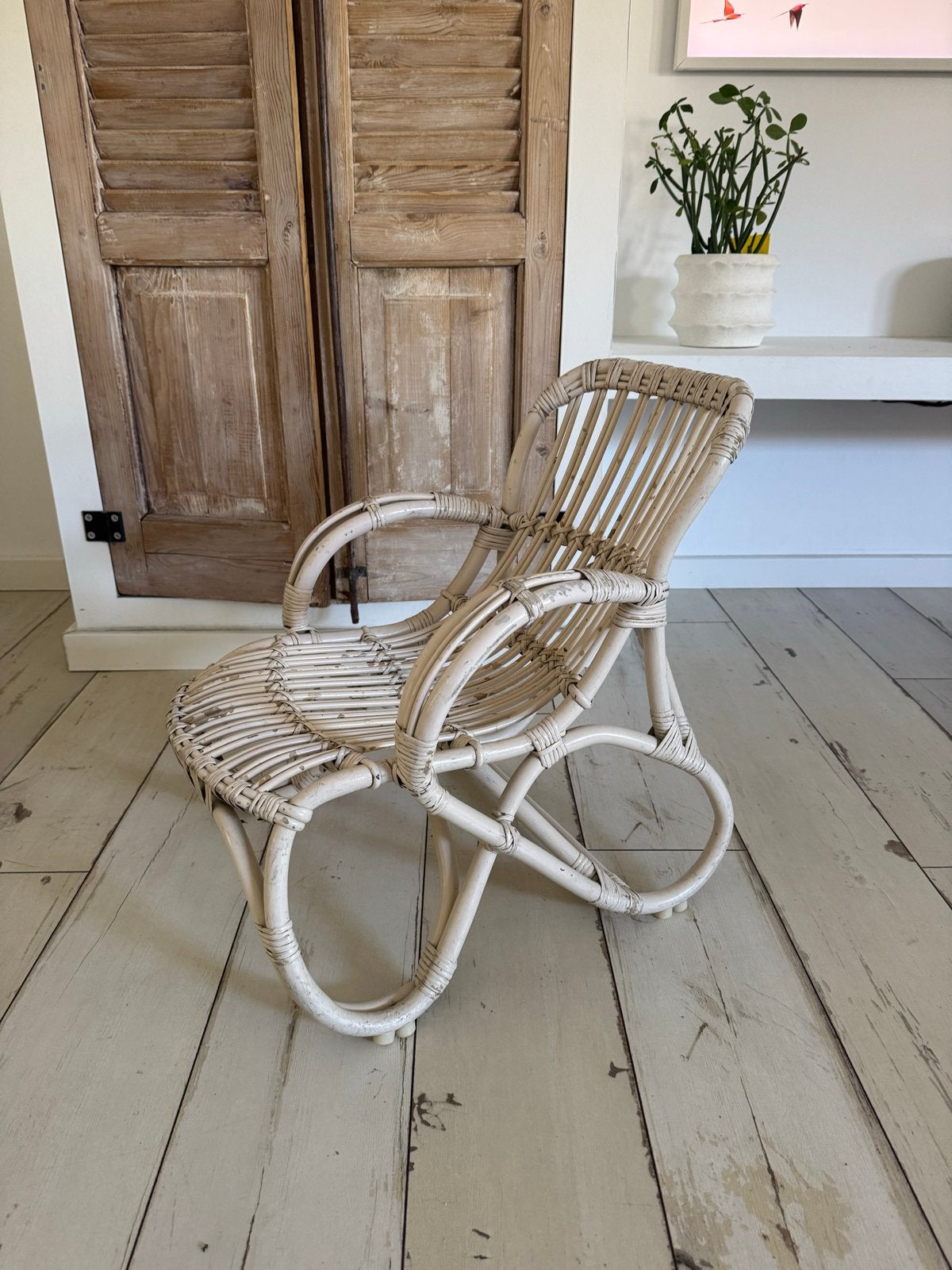 Vintage rieten kinderstoel, Kinderen en Baby's, Ophalen, Gebruikt, Overige typen