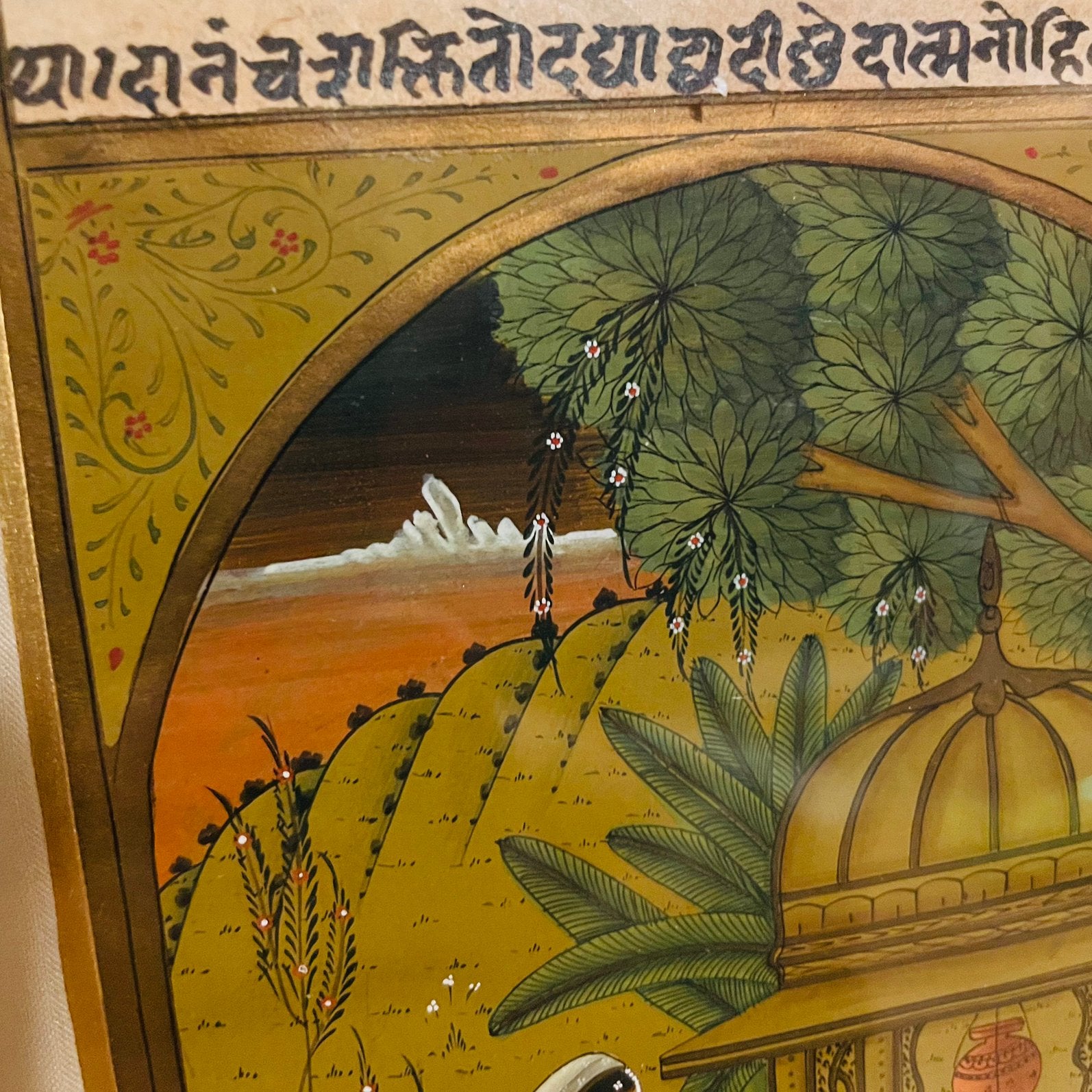 India miniatuur schilderij, Schilderij, Ophalen of Verzenden, Papier/karton, Meerkleurig