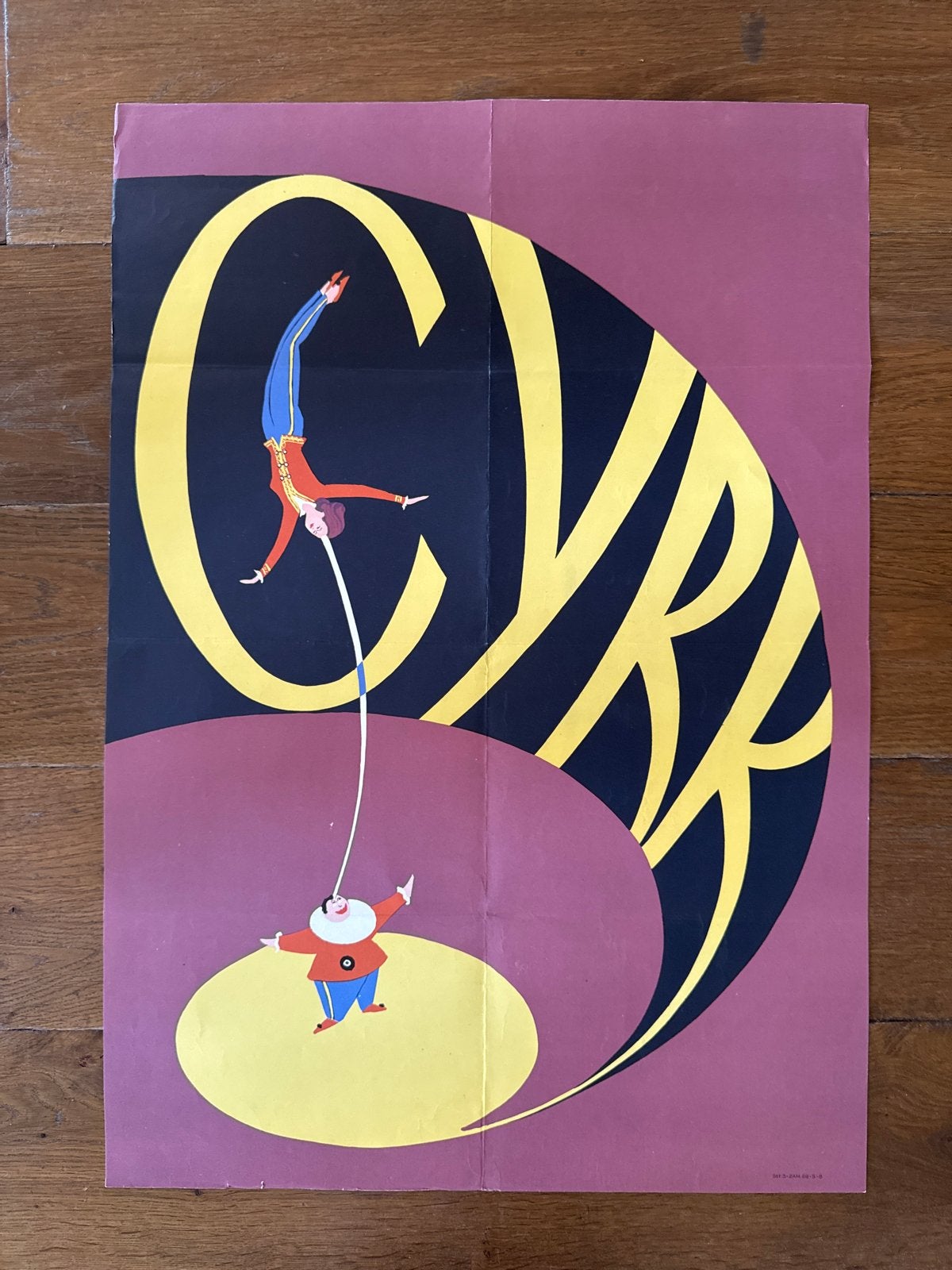 Vintage CYRK Circus Poster - acrobaten, Deurposter of groter, Ophalen of Verzenden, Overige onderwerpen, Rechthoekig Staand