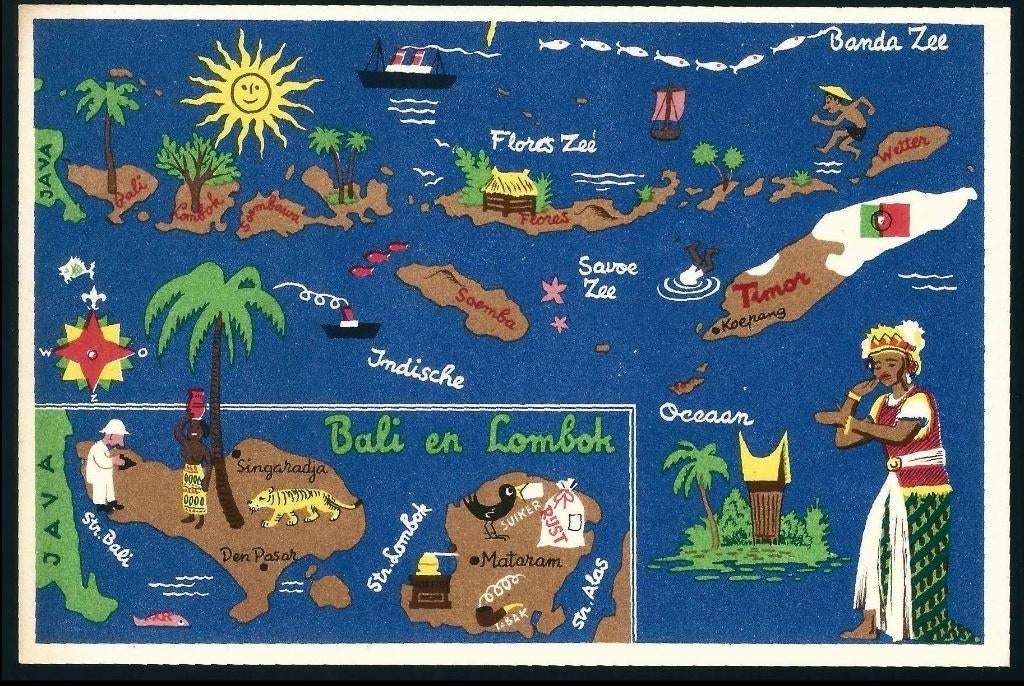 Jan Wijga Indonesië Bali en Lombok, Verzamelen, Verzenden, 1920 tot 1940, Ongelopen, Sterren en Beroemdheden