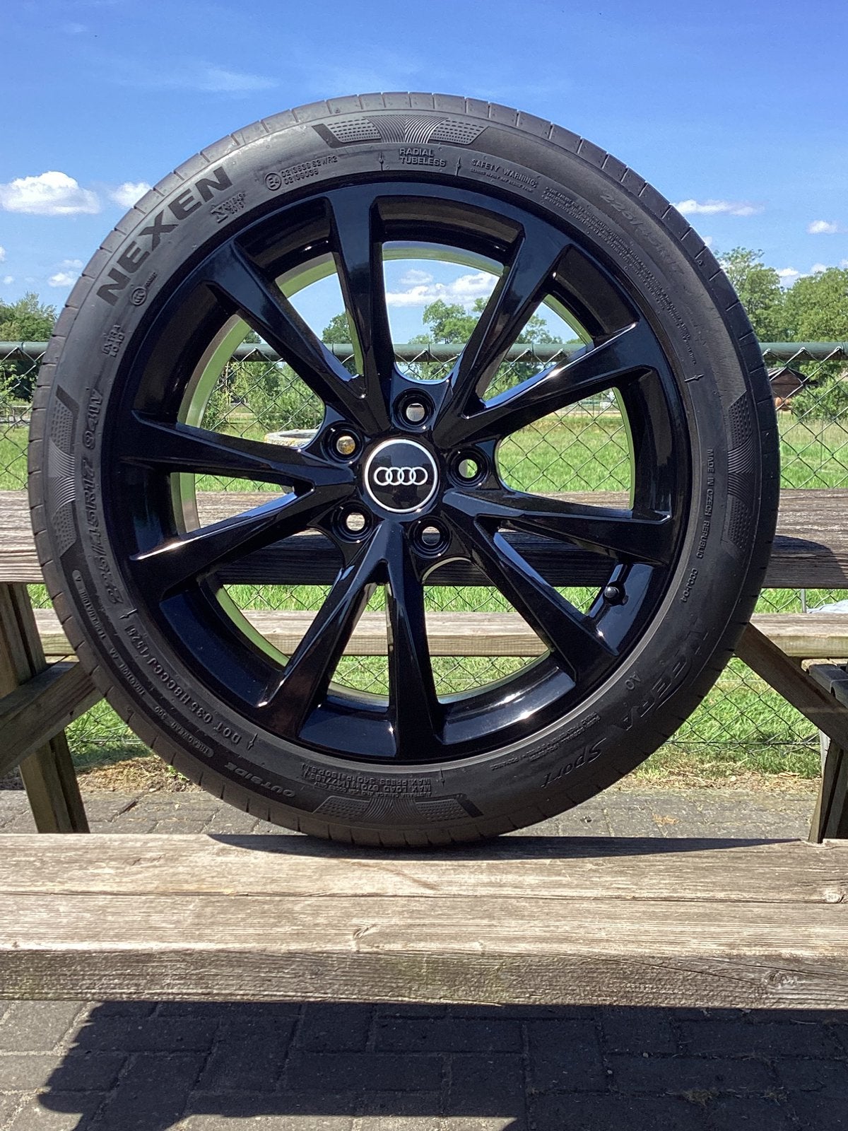 17”originele Audi A3 velg 225-45-17banden Nexen 7 mm, Ophalen, Gebruikt, Banden en Velgen, 17 inch