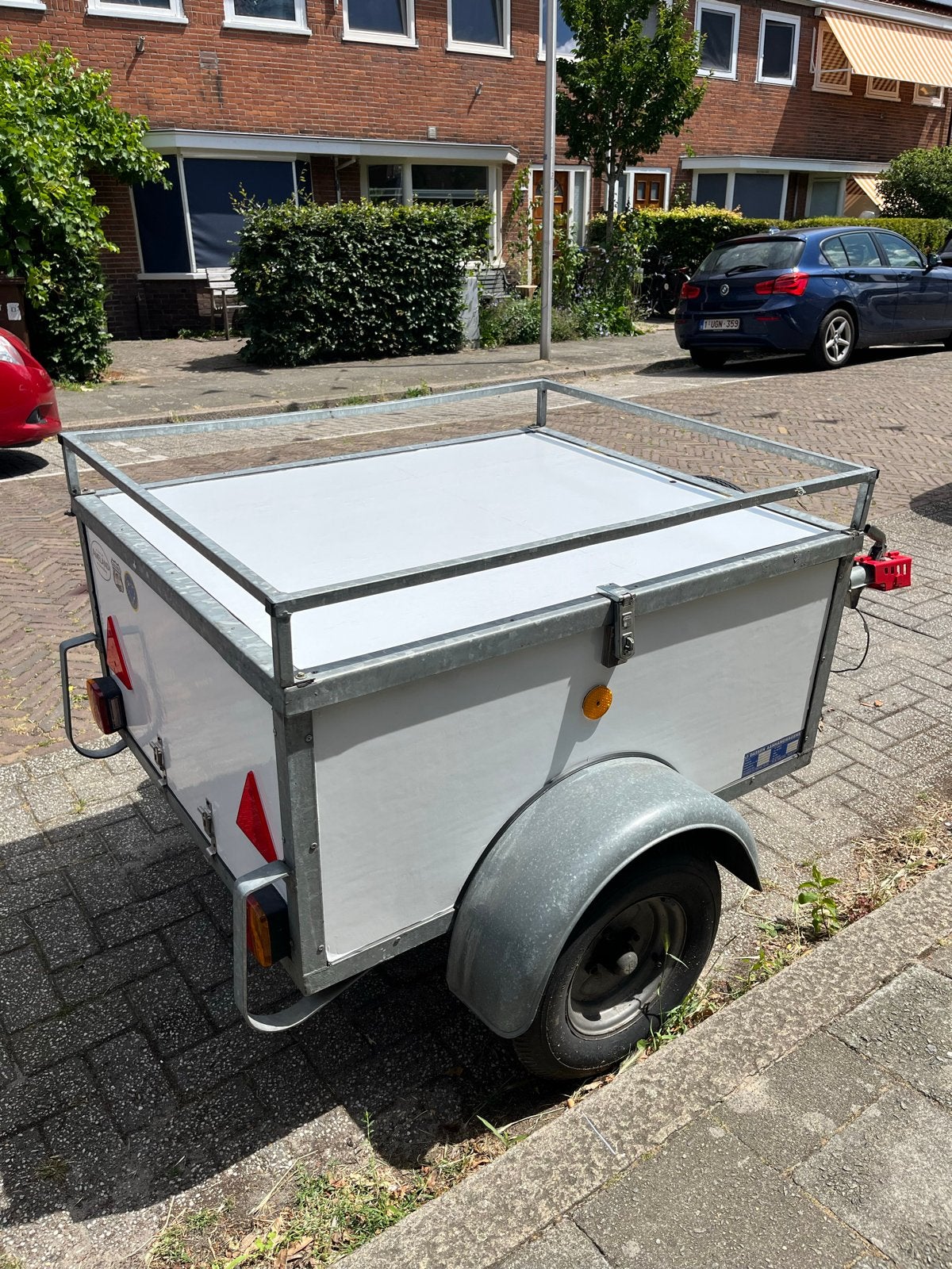 Compacte Dassen aanhangwagen 1m x 1,20m met dakdragers, Ophalen, Gebruikt