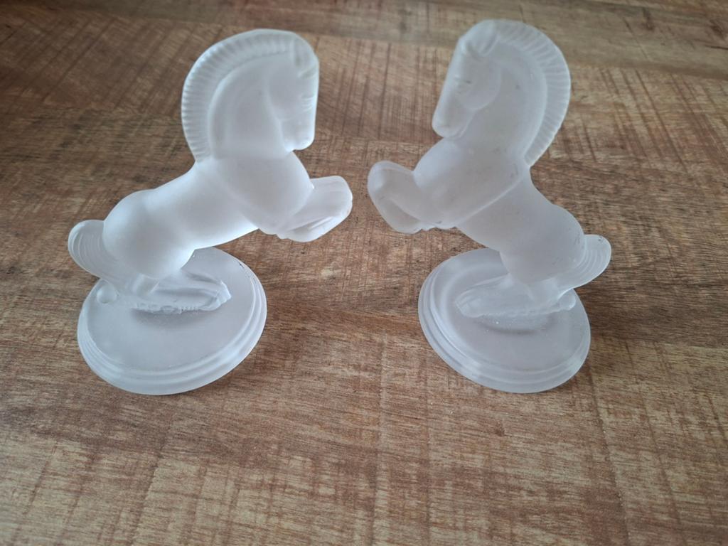 2x paard glas art deco the franklin mint 1978 presse papier, Ophalen
