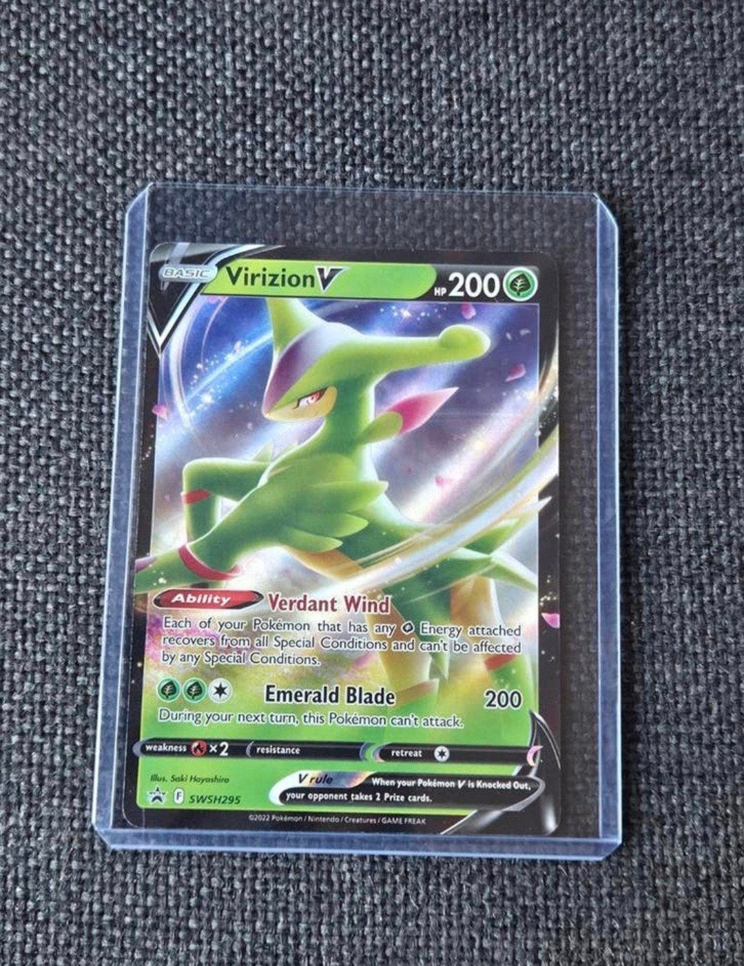Pokémon Virizion V SWSH295 - Sword &x Shield Promo, Ophalen of Verzenden, Zo goed als nieuw, Losse kaart