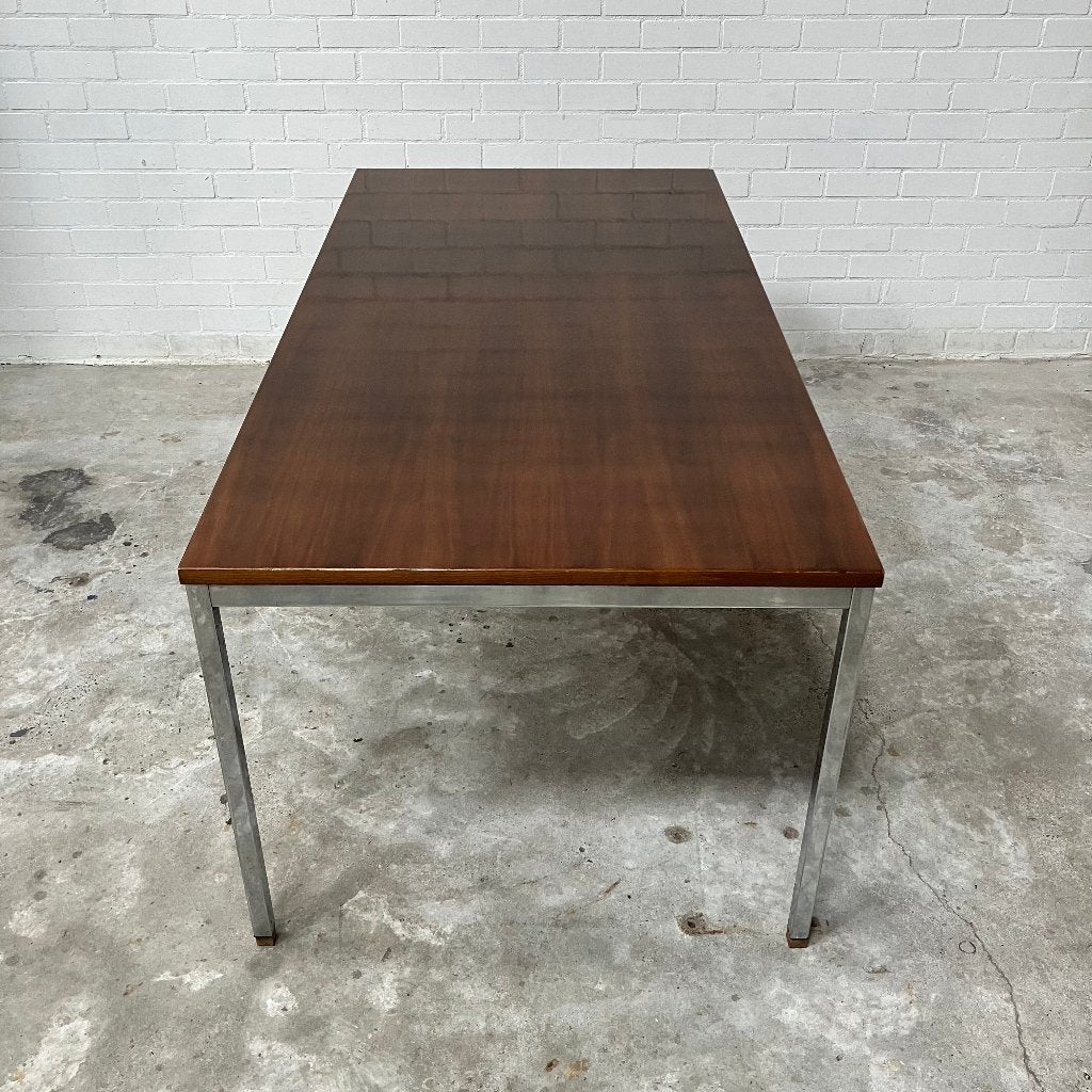Vintage design jaren 60 eettafel schooltafel buro werktafel, Ophalen, Gebruikt, 50 tot 100 cm, 150 tot 200 cm