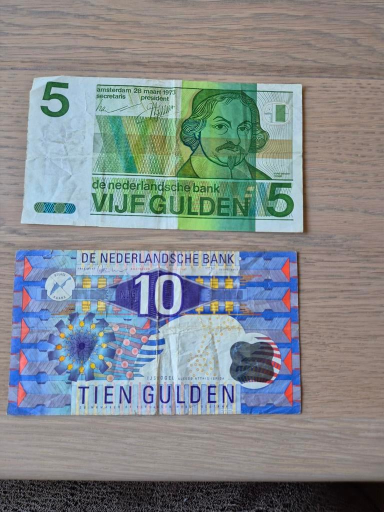 10 gulden en 5 gulden biljet, Postzegels en Munten, Bankbiljetten | Nederland, Ophalen of Verzenden, 10 gulden