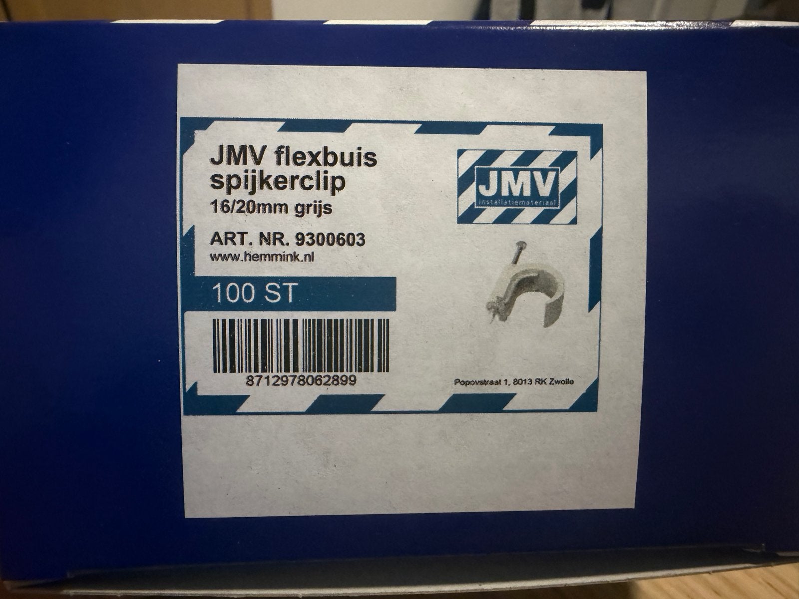 JMV Flexbuis Spijkerclip 16/20mm Grijs (100 stuks), Ophalen of Verzenden, Nieuw, Overige typen