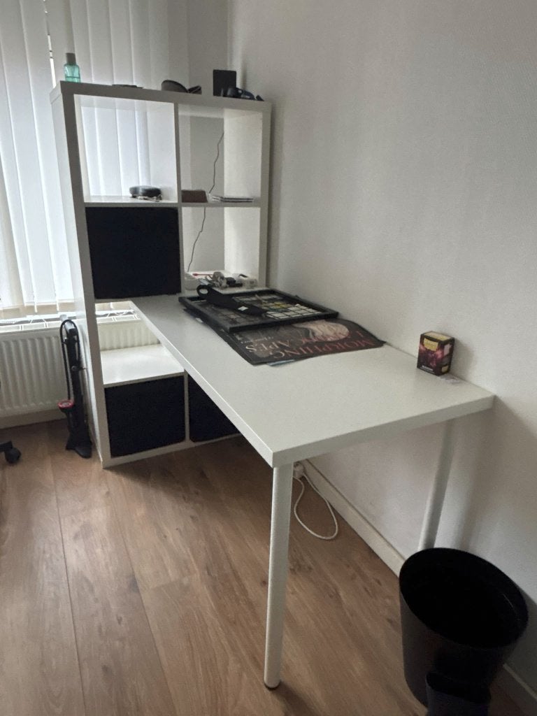 IKEA KALLAX / LINNMON Bureau-kast combinatie wit, Huis en Inrichting, 139 cm, Spaanplaat of MDF, Zo goed als nieuw, IKEA