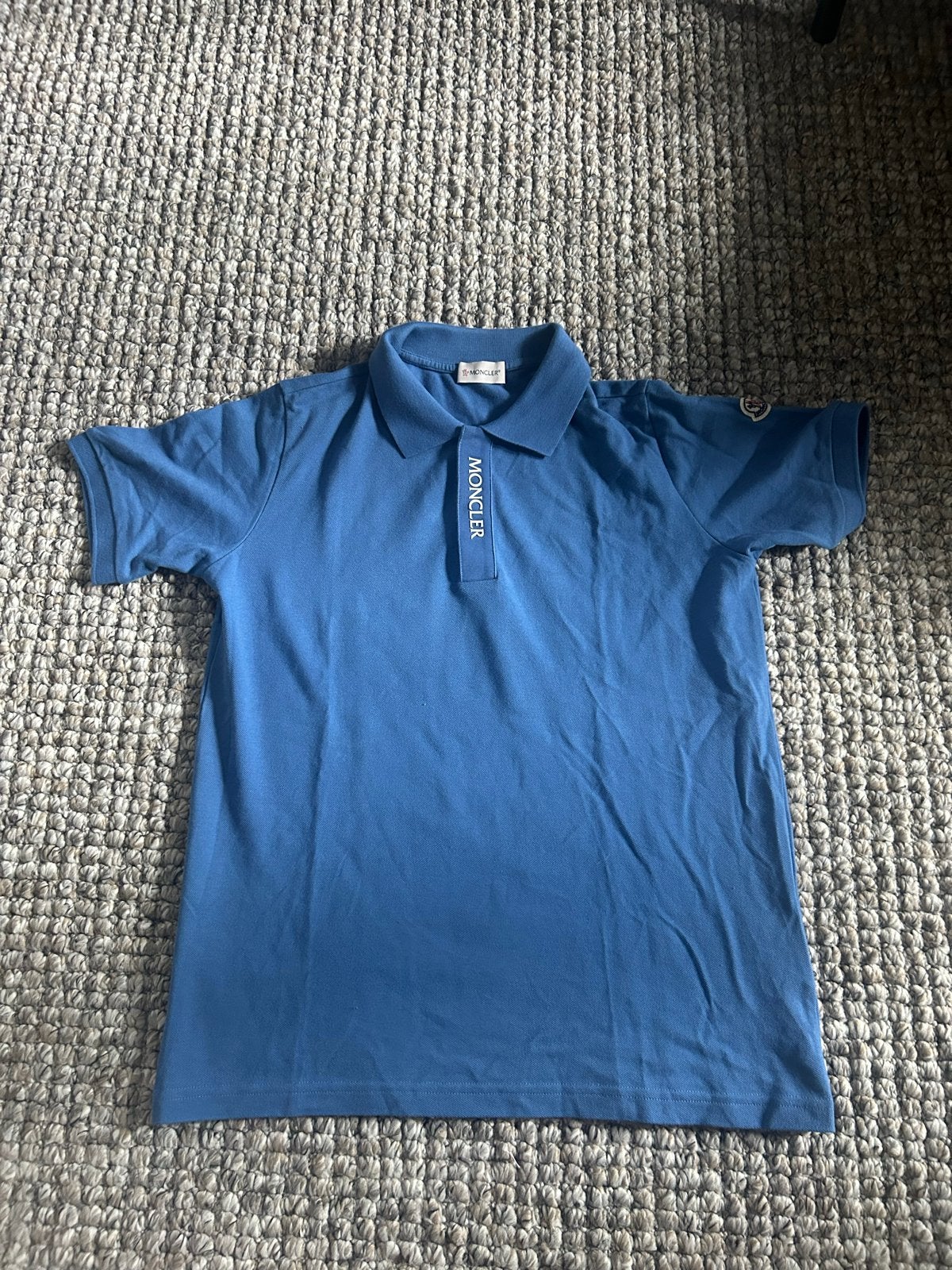 Moncler kinderPolo Shirt - Blauw, Ophalen of Verzenden, Zo goed als nieuw, Jongen, Overhemd of Blouse