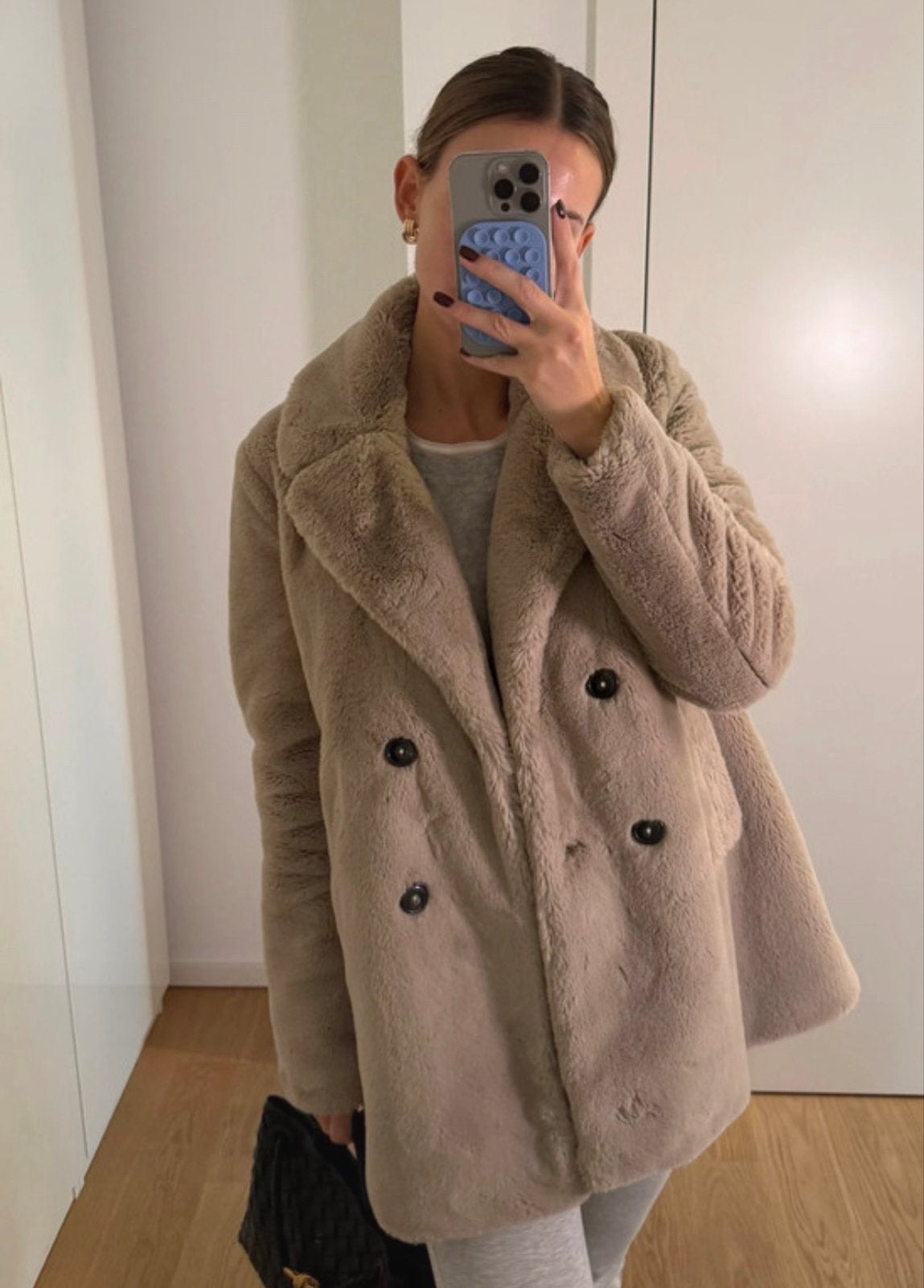 CLOSED teddy winterjas, Kleding | Dames, Jassen | Winter, Ophalen of Verzenden, Zo goed als nieuw, Beige