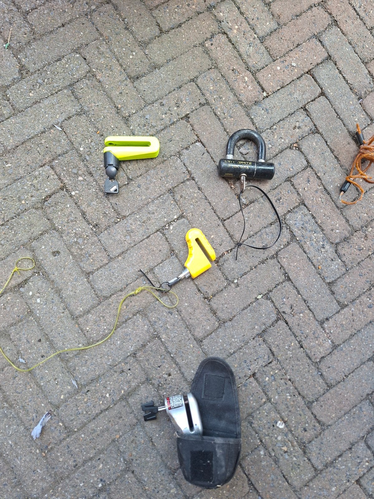 schijfremsloten en kettingslot, Motoren, Accessoires | Sloten, Ophalen, Gebruikt