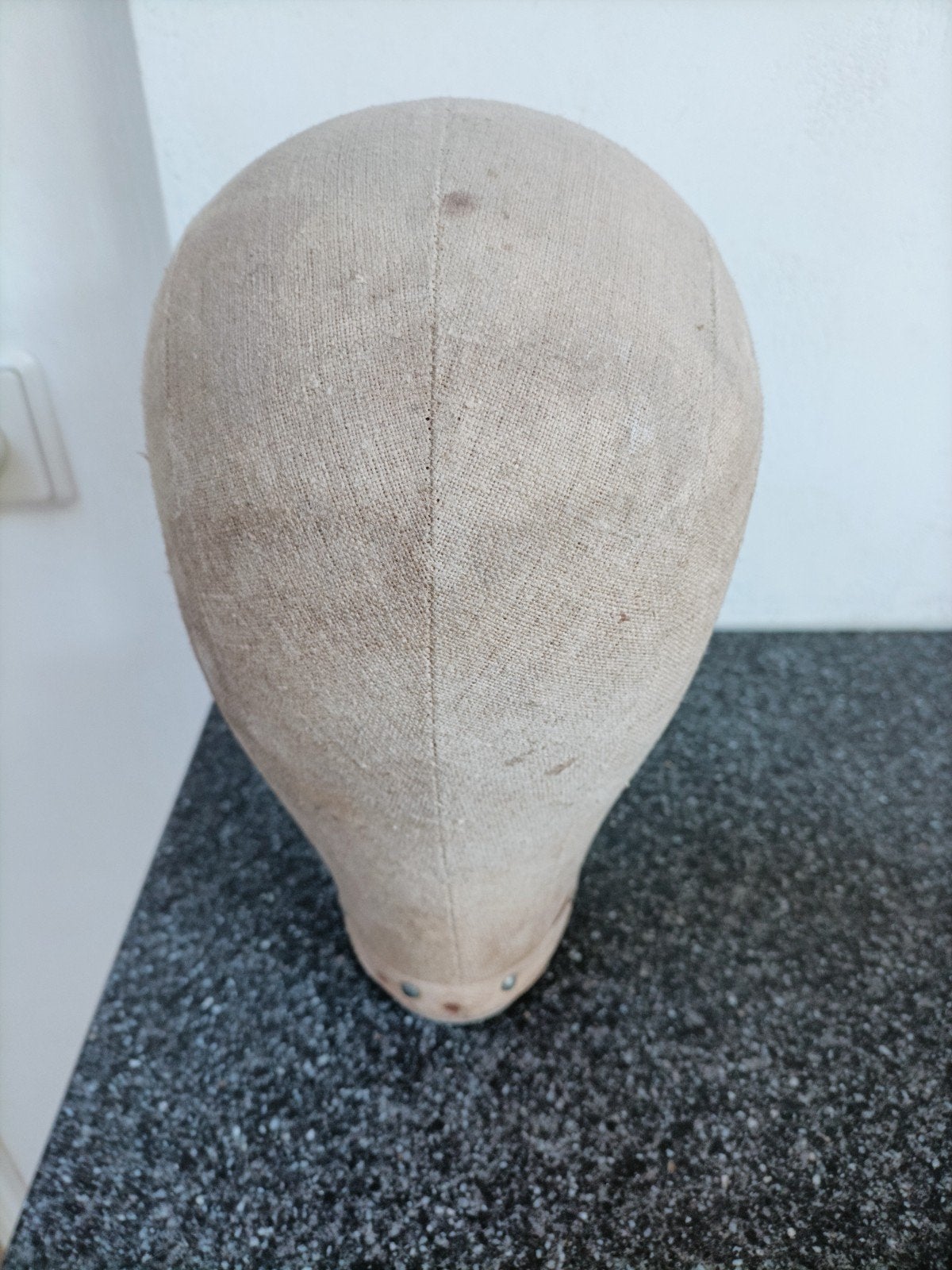 Klein linnen pruikenhoofd, Ophalen of Verzenden
