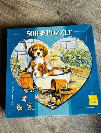 Puzzel 500 stukjes Flower Puppies King, Ophalen of Verzenden, 500 t/m 1500 stukjes, Zo goed als nieuw, Legpuzzel