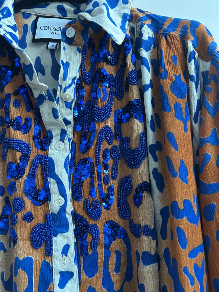 GOLD AND SILVER blouse animalprint mt TU, Kleding | Dames, -, Verzenden, Parijs, Zo goed als nieuw