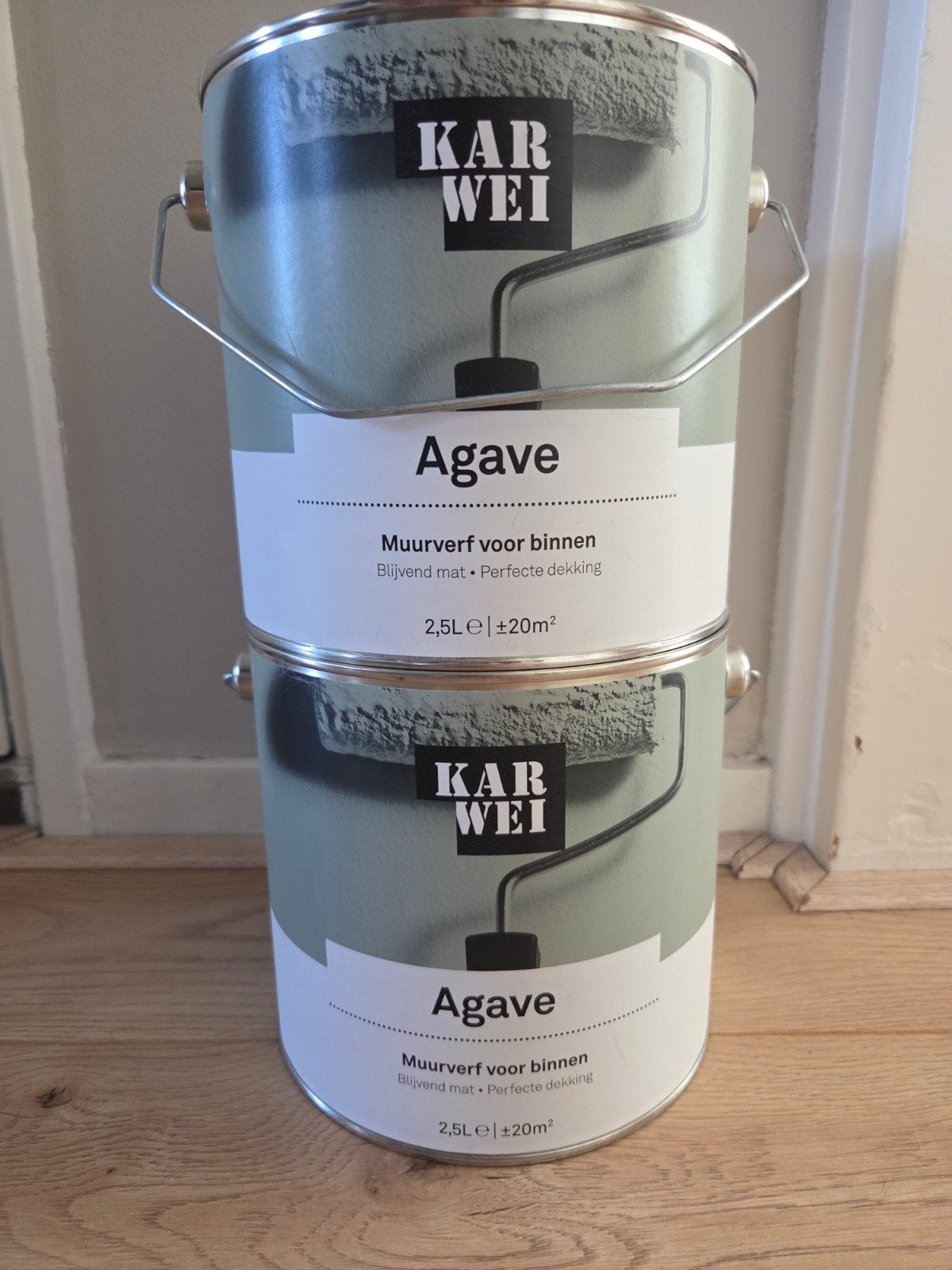 5L Karwei muurverf Agave - Ongebruikt, Doe-het-zelf en Verbouw, Verf, Beits en Lak, Ophalen, Nieuw