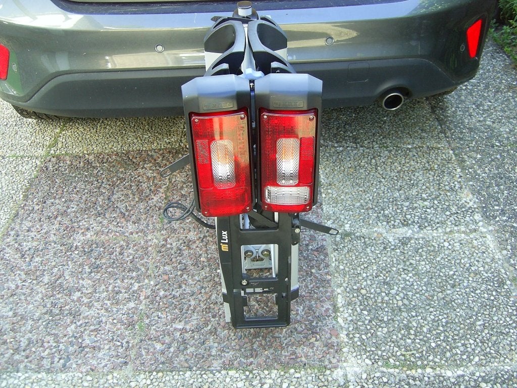 Inklapbare MovaNext Lux fietsendrager (2 e-bikes tot 60 kg), Auto diversen, Ophalen, Gebruikt, 2 fietsen, Trekhaakdrager