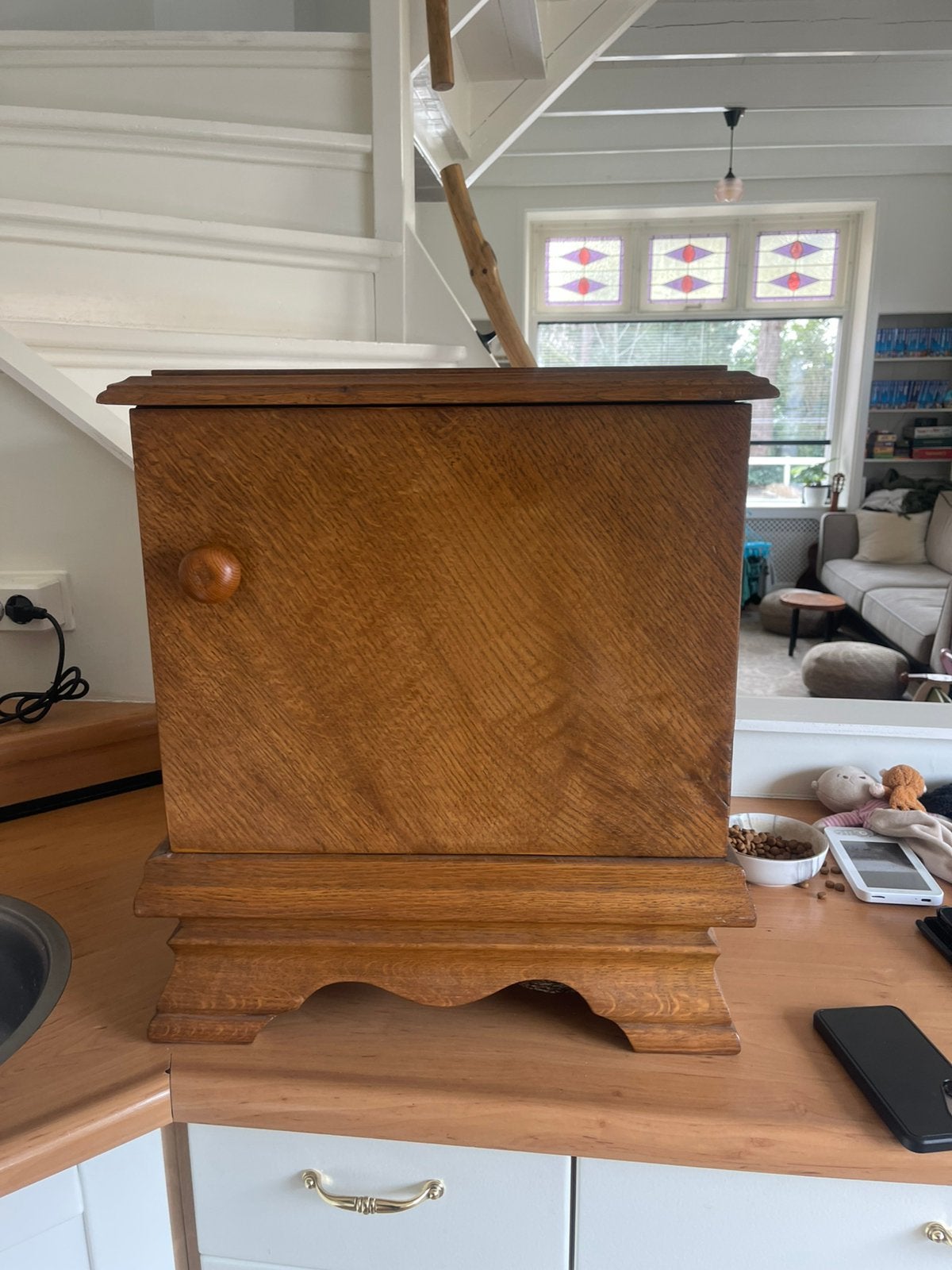 Vintage nachtkastje jaren 60, Huis en Inrichting, Slaapkamer | Nachtkastjes, Ophalen, Gebruikt, Minder dan 45 cm