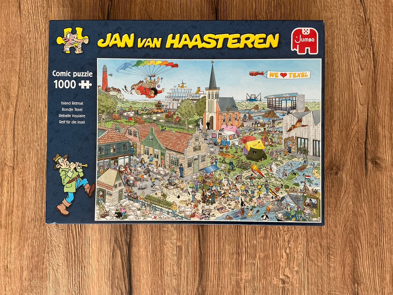 Jan van Haasteren puzzel. 1000 stukjes. Rondje Texel., Ophalen of Verzenden, 500 t/m 1500 stukjes, Zo goed als nieuw