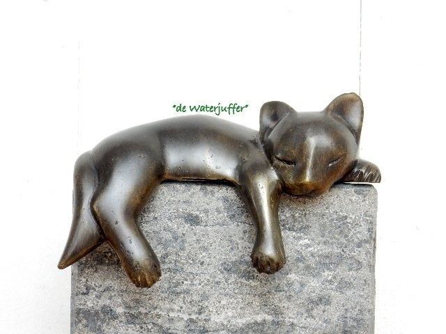 151* Bronzen kitten (Boven €75 geen verzendkosten), Tuin en Terras, Tuinbeelden, Ophalen of Verzenden, Nieuw, Overige materialen