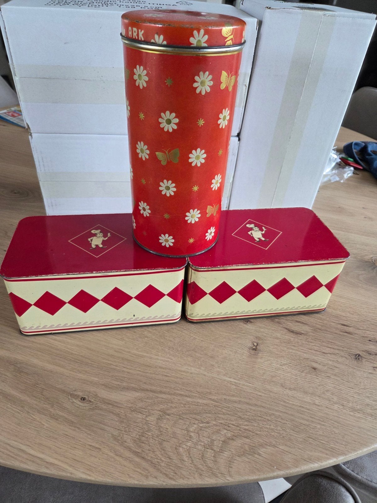 Vintage Bolletje en Verkade blikken set, Verzamelen, Blikken, Ophalen of Verzenden, Gebruikt, Beschuit