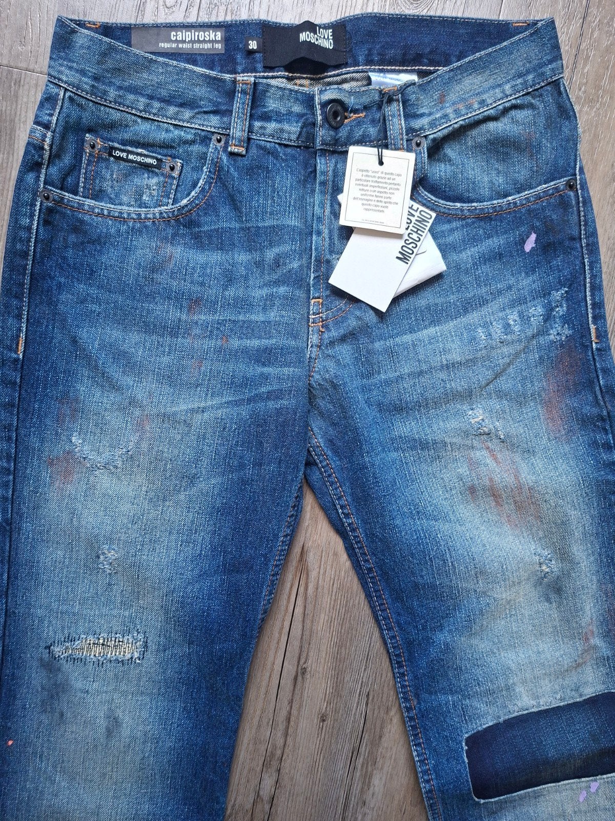 MOSCHINO jeans W30 L34, Moschino, Blauw, Nieuw, W32 (confectie 46) of kleiner