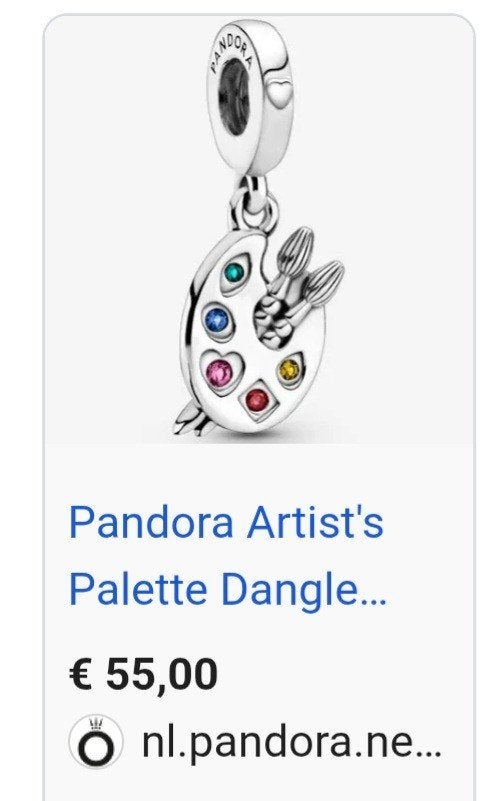 pandora schilderspallet, Ophalen of Verzenden, Zo goed als nieuw, Zilver, Pandora