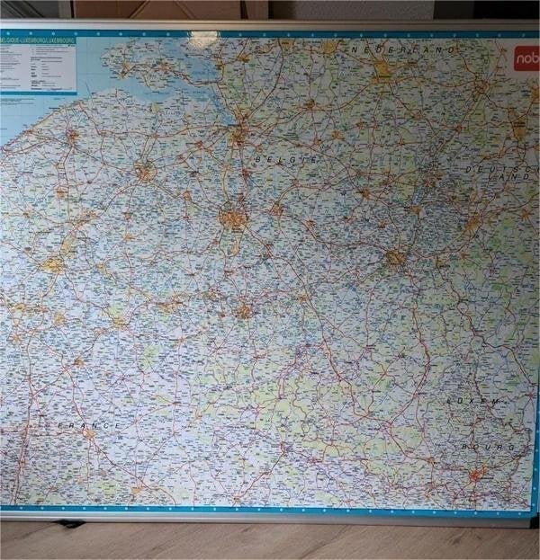 Magnetische landkaart België/Luxemburg, Falkplan, Ophalen of Verzenden, België of Luxemburg, 1800 tot 2000