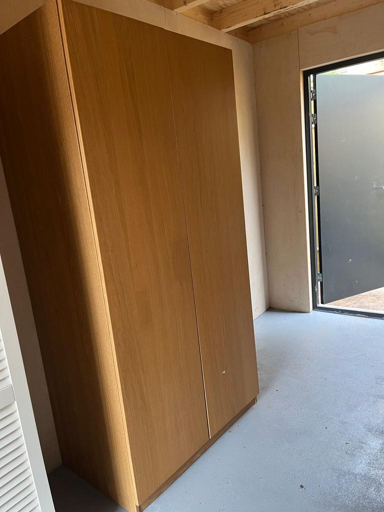 IKEA Pax kast eiken  (100x58x201 cm) inclusief scharnieren, Ophalen, 200 cm of meer, Eikenhout, 50 tot 100 cm