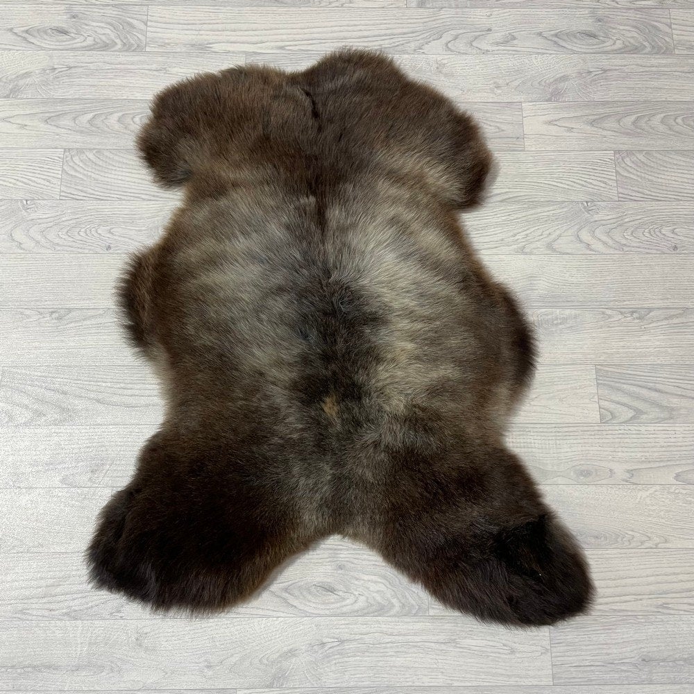 Schapenvacht bruin multicolor 95x75cm #1716 | Lederstore, Nieuw, Overige vormen, Zwart, 50 tot 100 cm