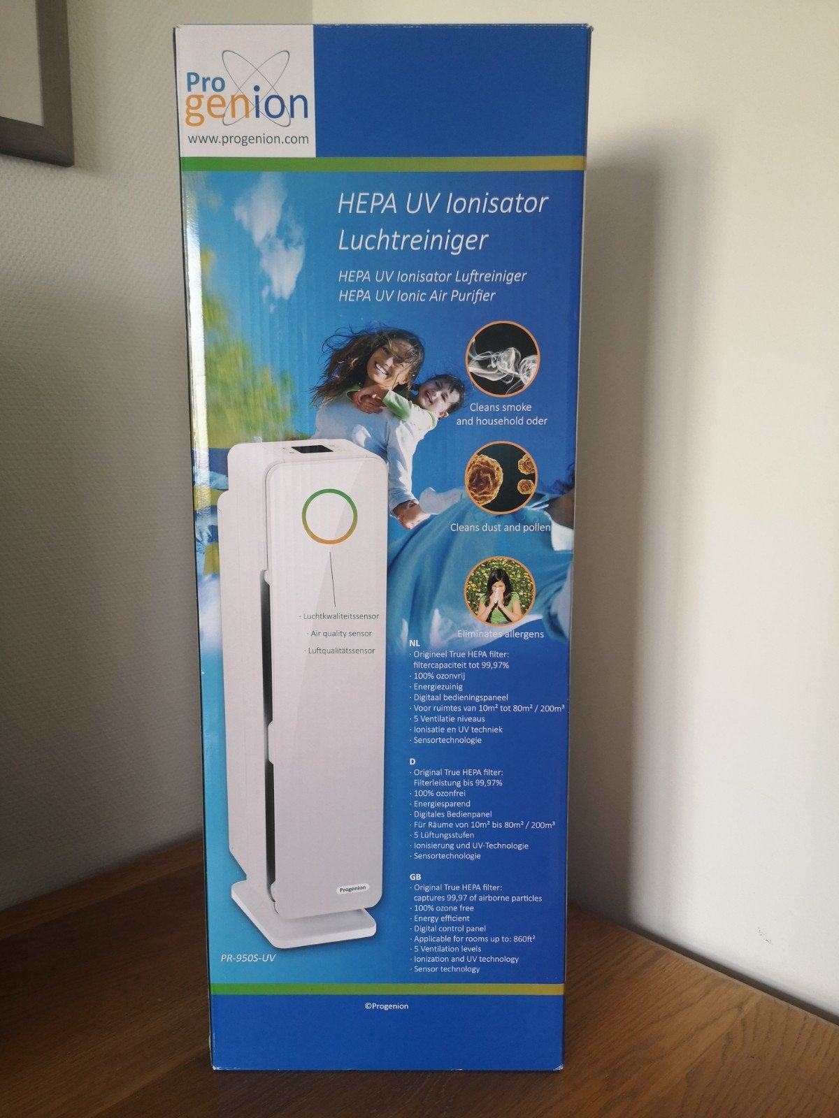 Progenion HEPA UV Ionisator Luchtreiniger + 1 extra filters, Ophalen of Verzenden, Zo goed als nieuw, Luchtreiniger
