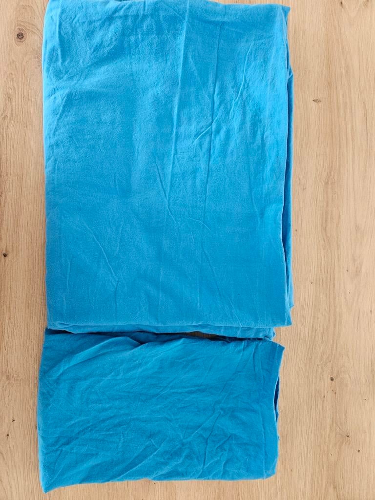 Hema dekbedovertrek met sloop 180x130 cm, gebruikt, Huis en Inrichting, Gebruikt, Eenpersoons, Blauw, Dekbedovertrek
