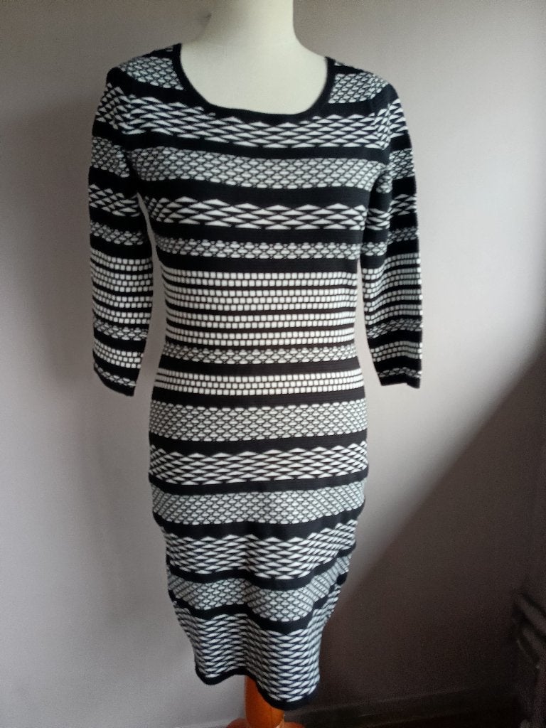 Nieuwe stretch jurk print van Claudia Sträter, maat M/38, Maat 38/40 (M), Zwart, Nieuw, Ophalen of Verzenden