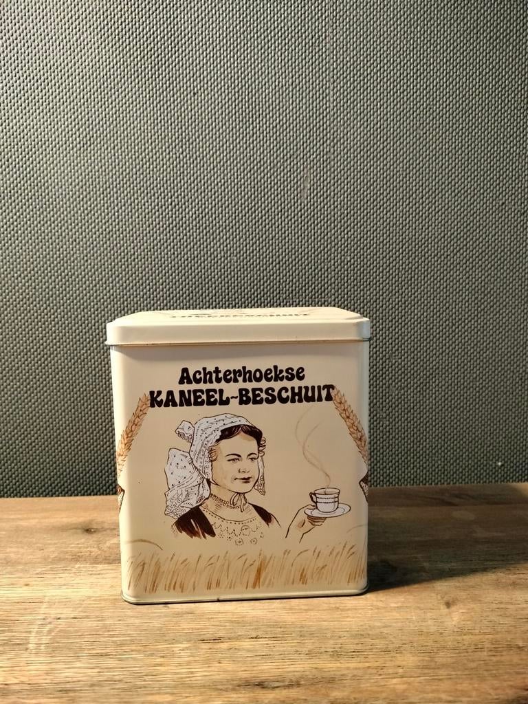 Vintage blik Achterhoekse Kaneel-beschuit Kemper's, Verzamelen, Blikken, Ophalen of Verzenden, Gebruikt, Beschuit, Overige merken