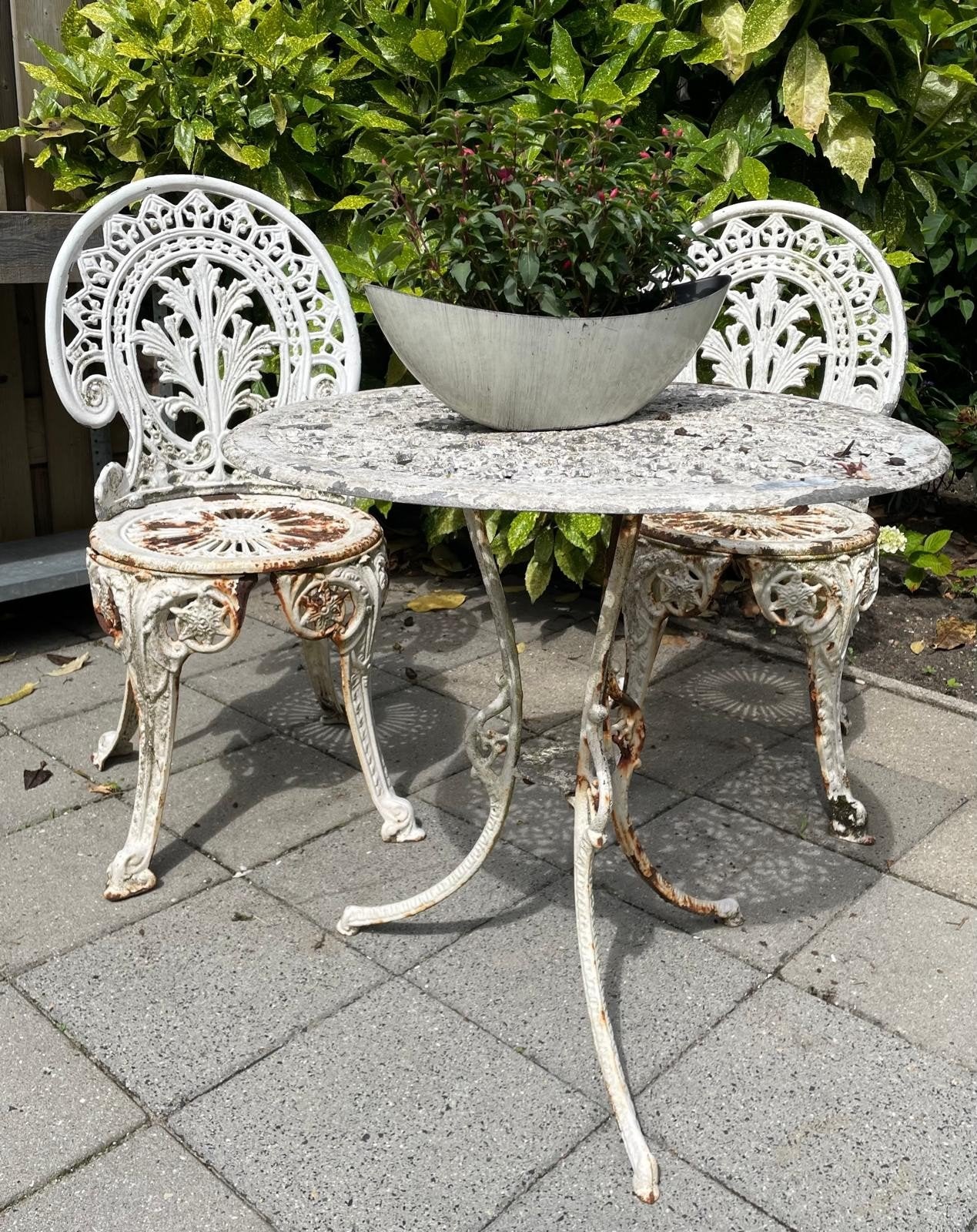 Bistro tuinset tafel en 2 stoelen, Tuin en Terras, Overige materialen, Gebruikt, Stoel, Ophalen