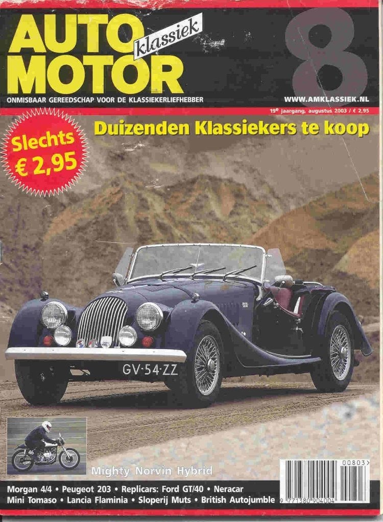 Auto Motor Klassiek 8 2003 Morgan 4/4 Peugeot 203, Flaminia, Ophalen of Verzenden, Zo goed als nieuw, Peugeot