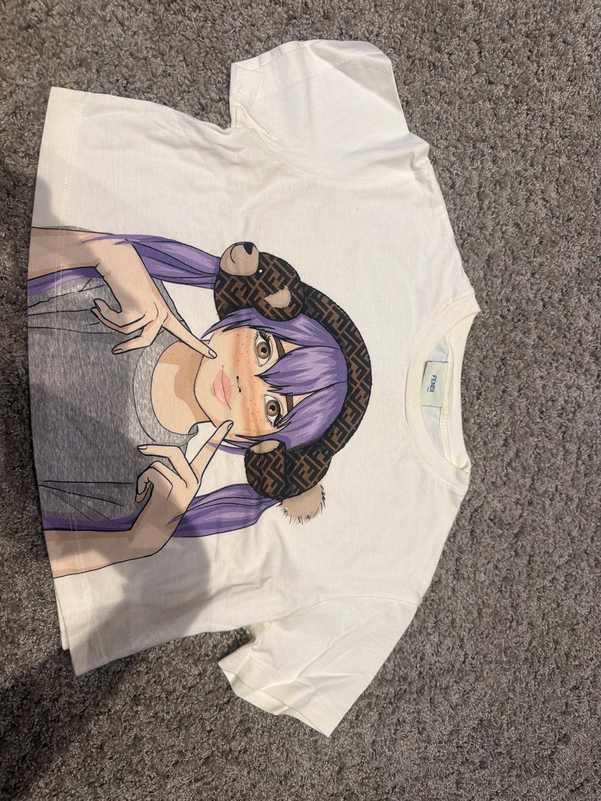 Fendi Kids T-shirt met Anime Print - Maat 12, Ophalen, Gebruikt, Meisje, Shirt of Longsleeve