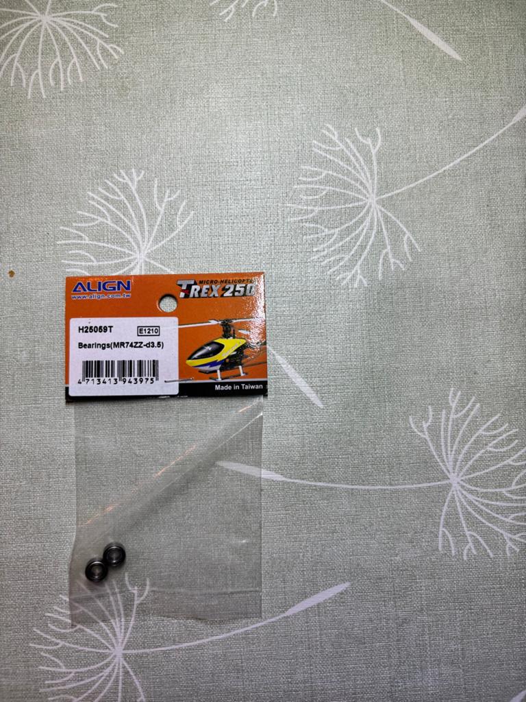Align T-Rex 250 Lagers (MR74ZZ-d3.5) H26059T, Ophalen of Verzenden, Nieuw, Elektro, Helikopter