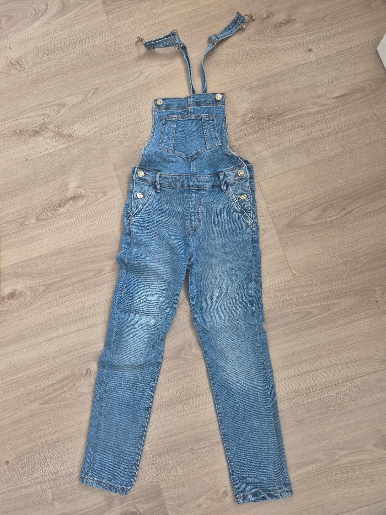 Tuinbroek jeans maat 128, Broek, Meisje, Mango, Ophalen of Verzenden