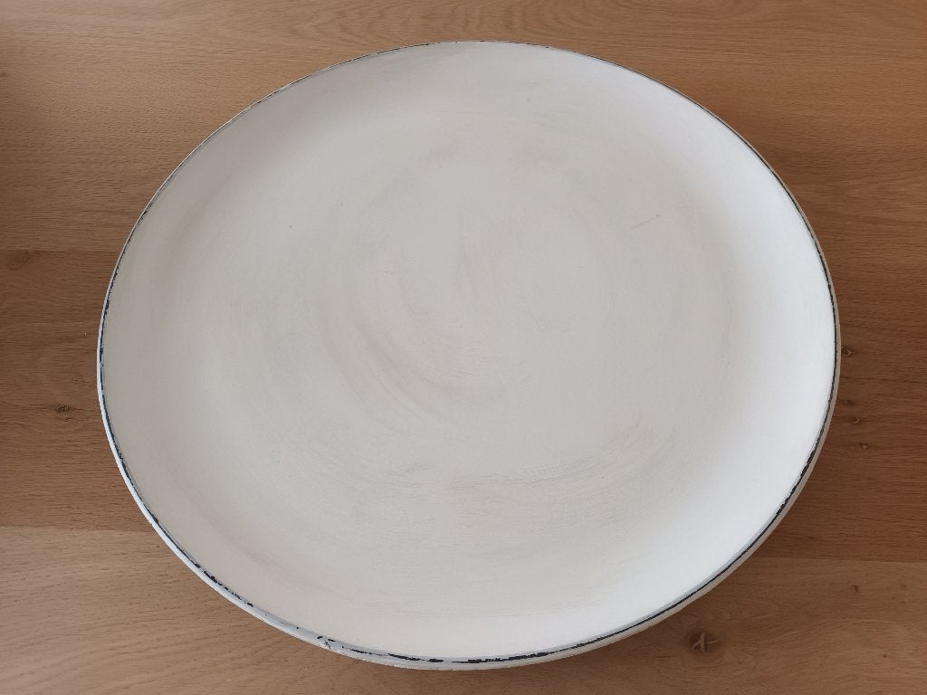 Long island living grote witte ronde platte schaal rond wit, Huis en Inrichting, Woonaccessoires | Schalen en Manden, Gebruikt