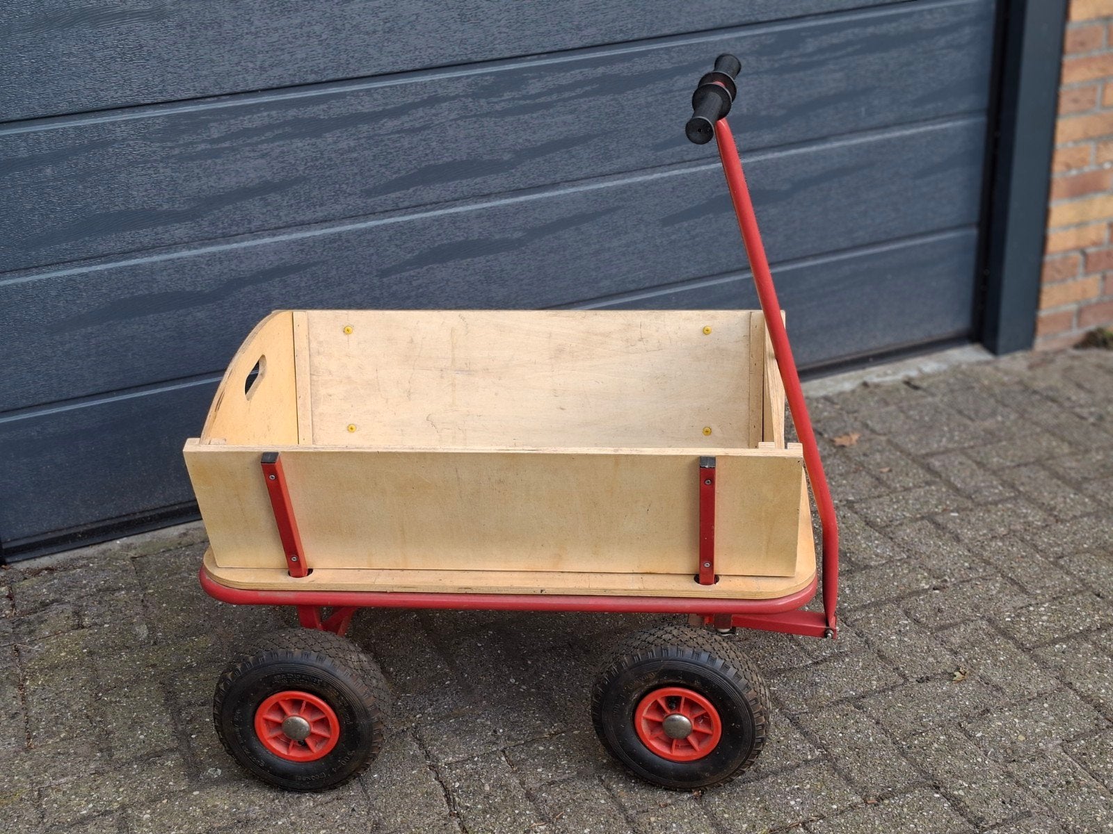 Houten bolderkar, Ophalen, Gebruikt