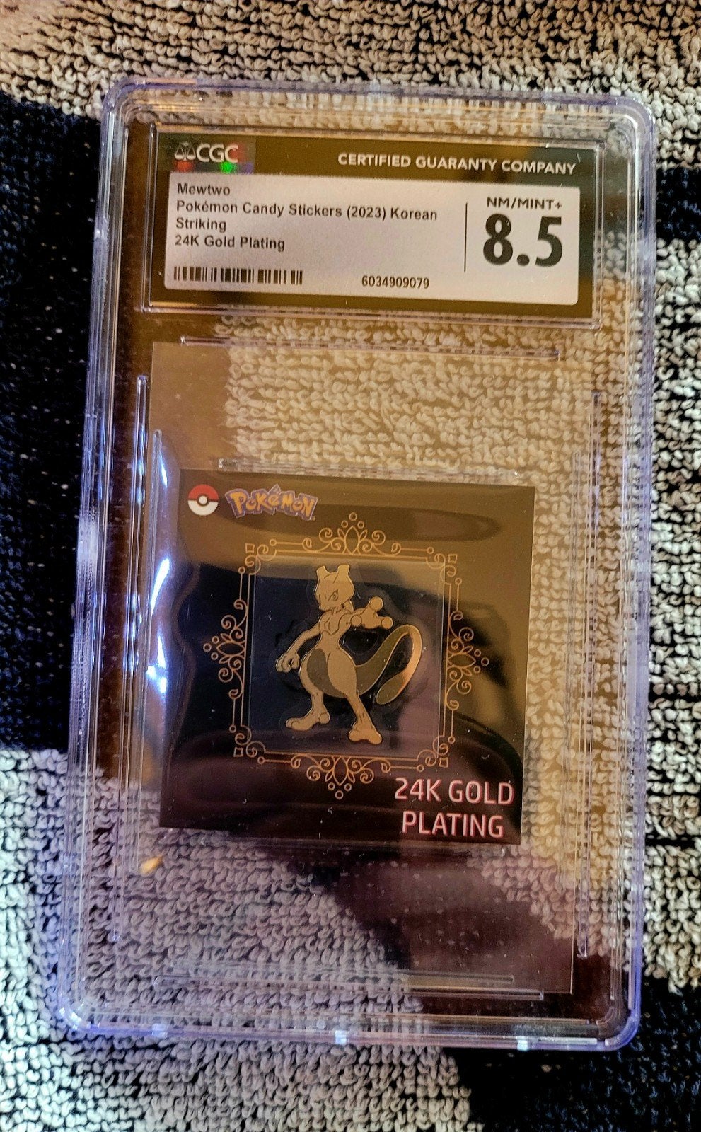 Mewtwo Pokémon Candy Stickers 24K Verguld CGC 8.5, Ophalen of Verzenden