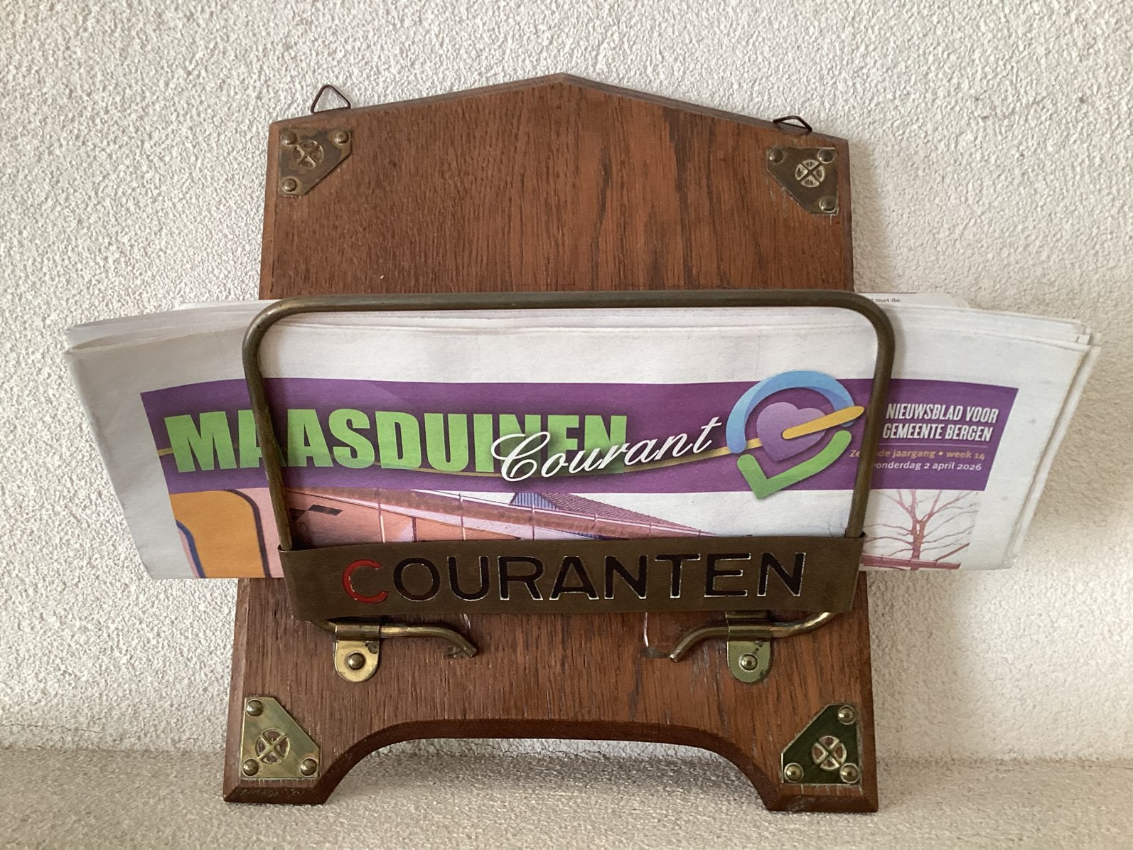 Amsterdamse School/Art Deco Couranten Rek. Messing met Hout., Ophalen of Verzenden