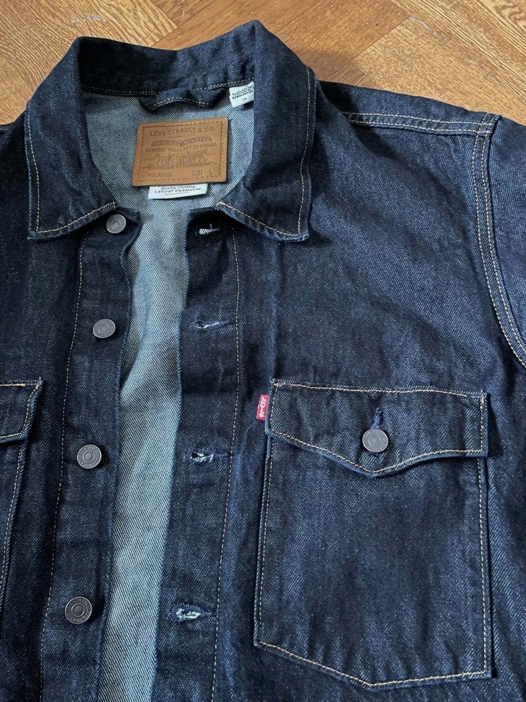 Levi's Embarcadero station trucker jacket, Ophalen of Verzenden, Zo goed als nieuw, Blauw