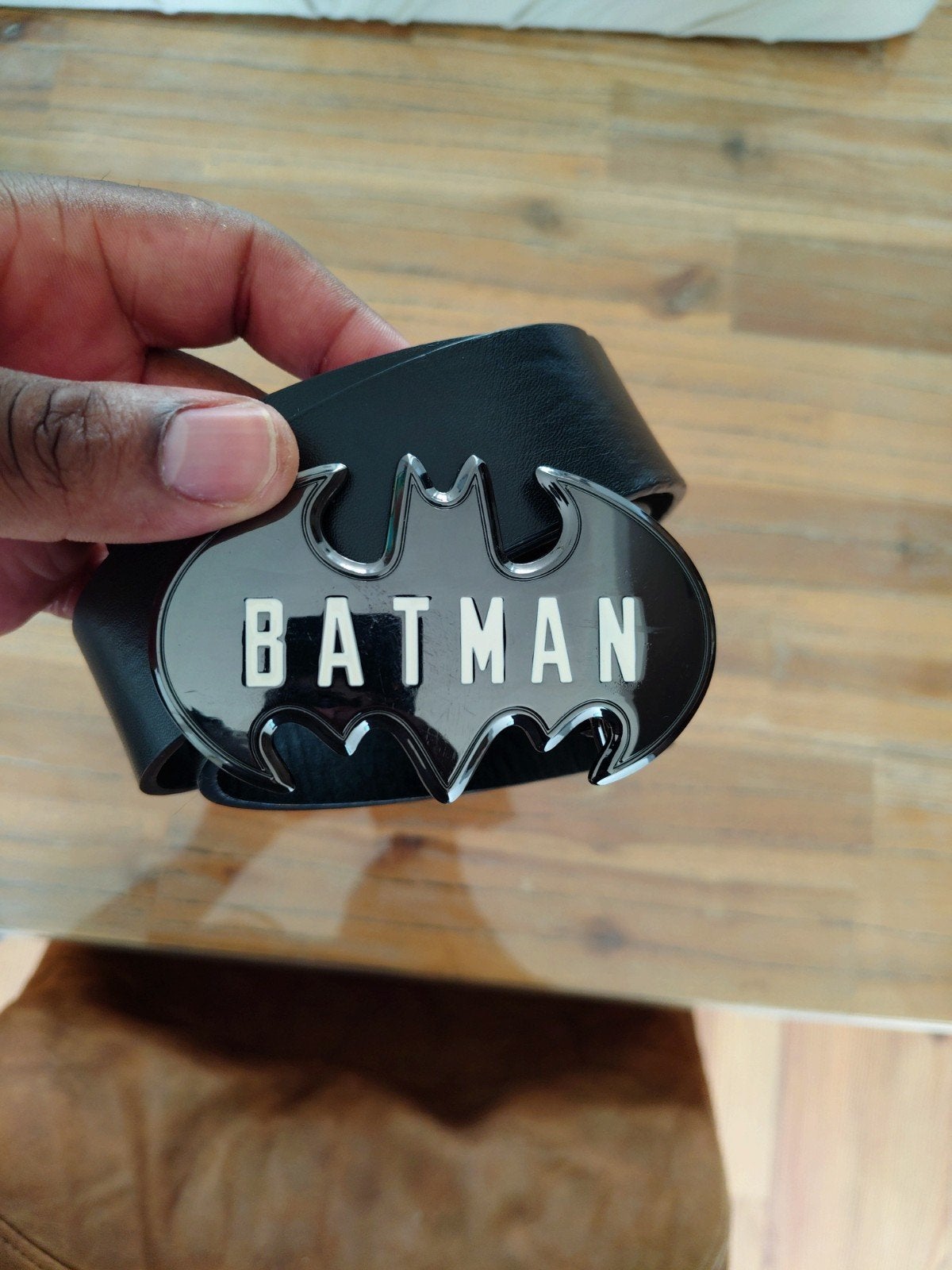 Batman leren riem, Ophalen of Verzenden, 115 cm of meer, Riem of Ceintuur, Echt leder